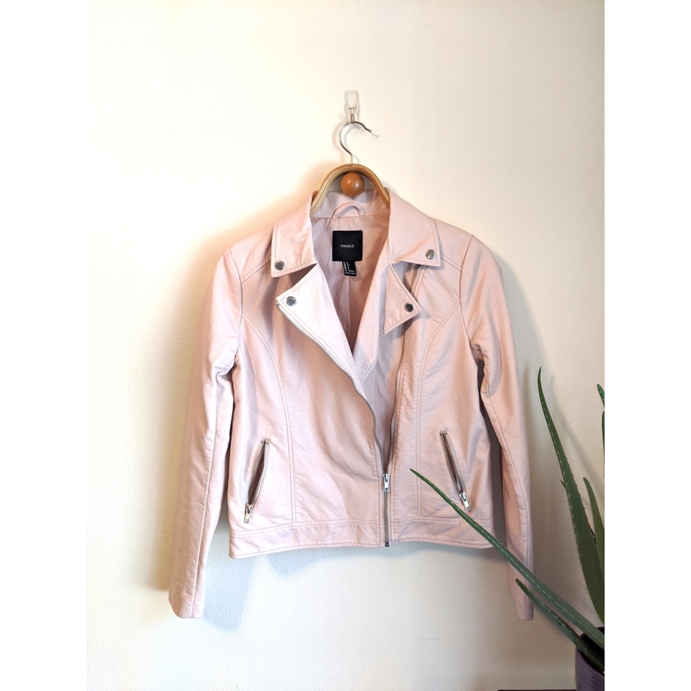 Light pink faux leather jacket